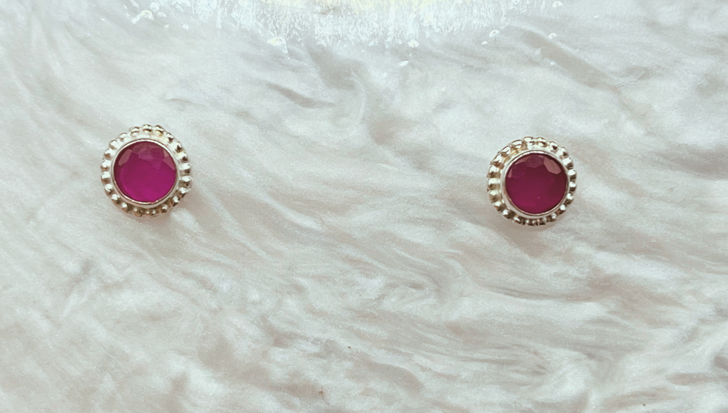 Sterling Silver Studs with Natural Stone