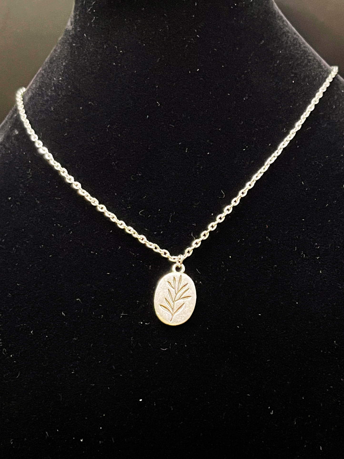 Engraved Leaf Necklace