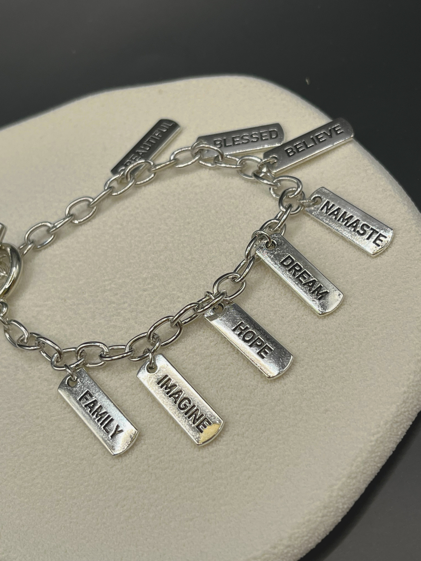 Positivity Rectangular Charm Bracelet
