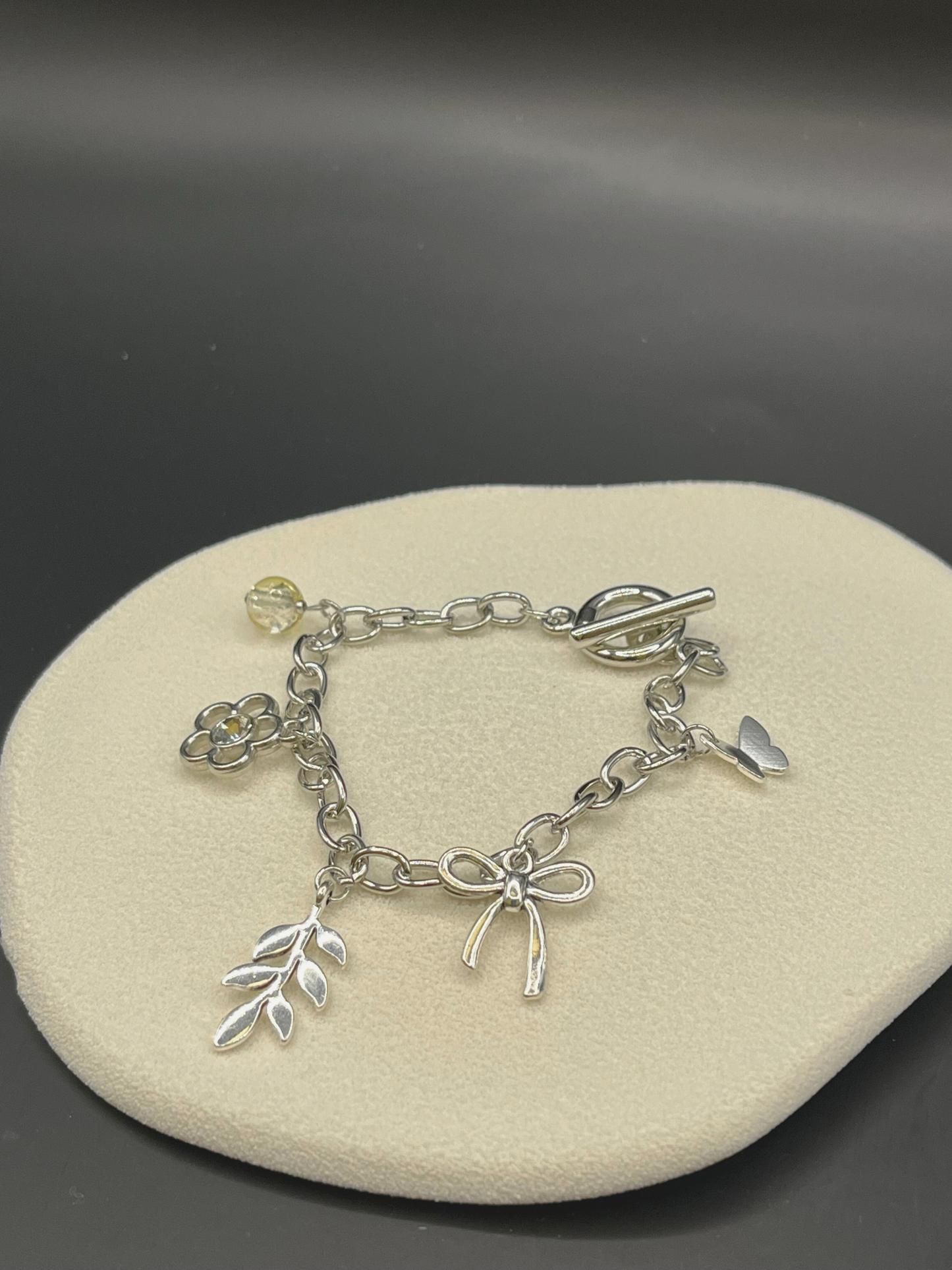 Silvery Branch Charm Bracelet