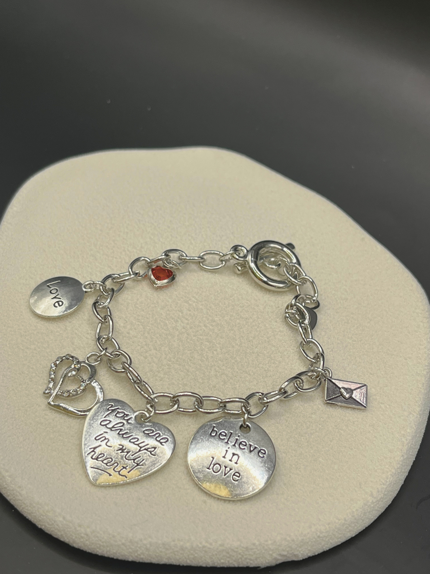 Red heart Charm Bracelet