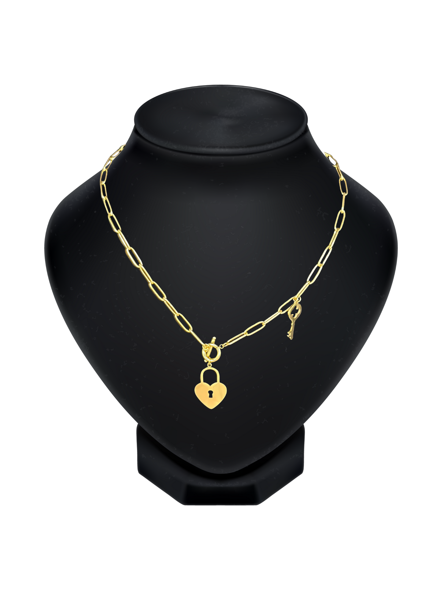 Golden Heart Lock Necklace