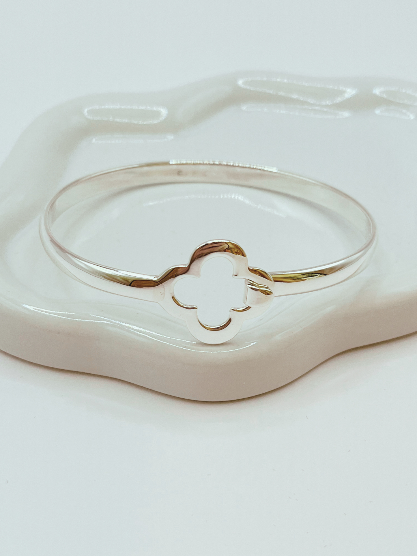 Sterling Silver Clover Cuff 60mm