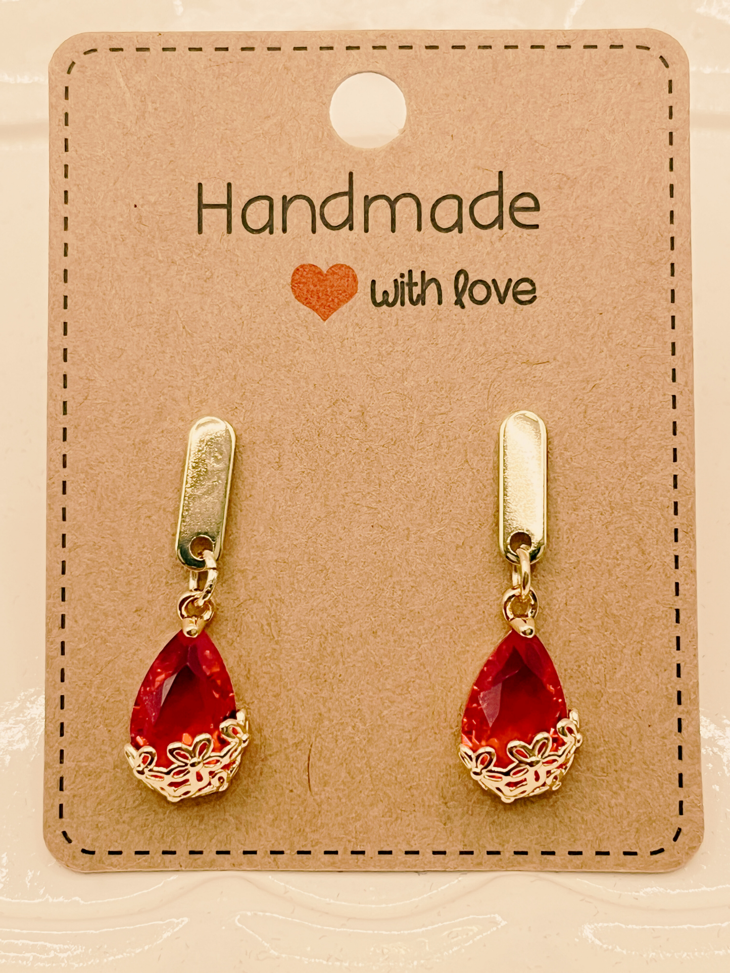 Red Teardrop Earrings