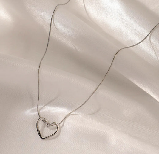18K Gold Plated Open Heart Necklace