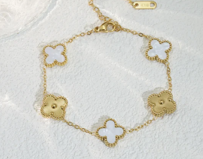 18K Gold Plated Clover Bracelet
