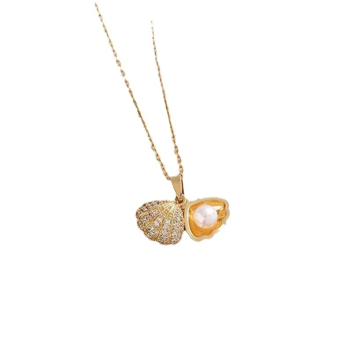 18K Gold Plated Oyster & Pearl Necklace