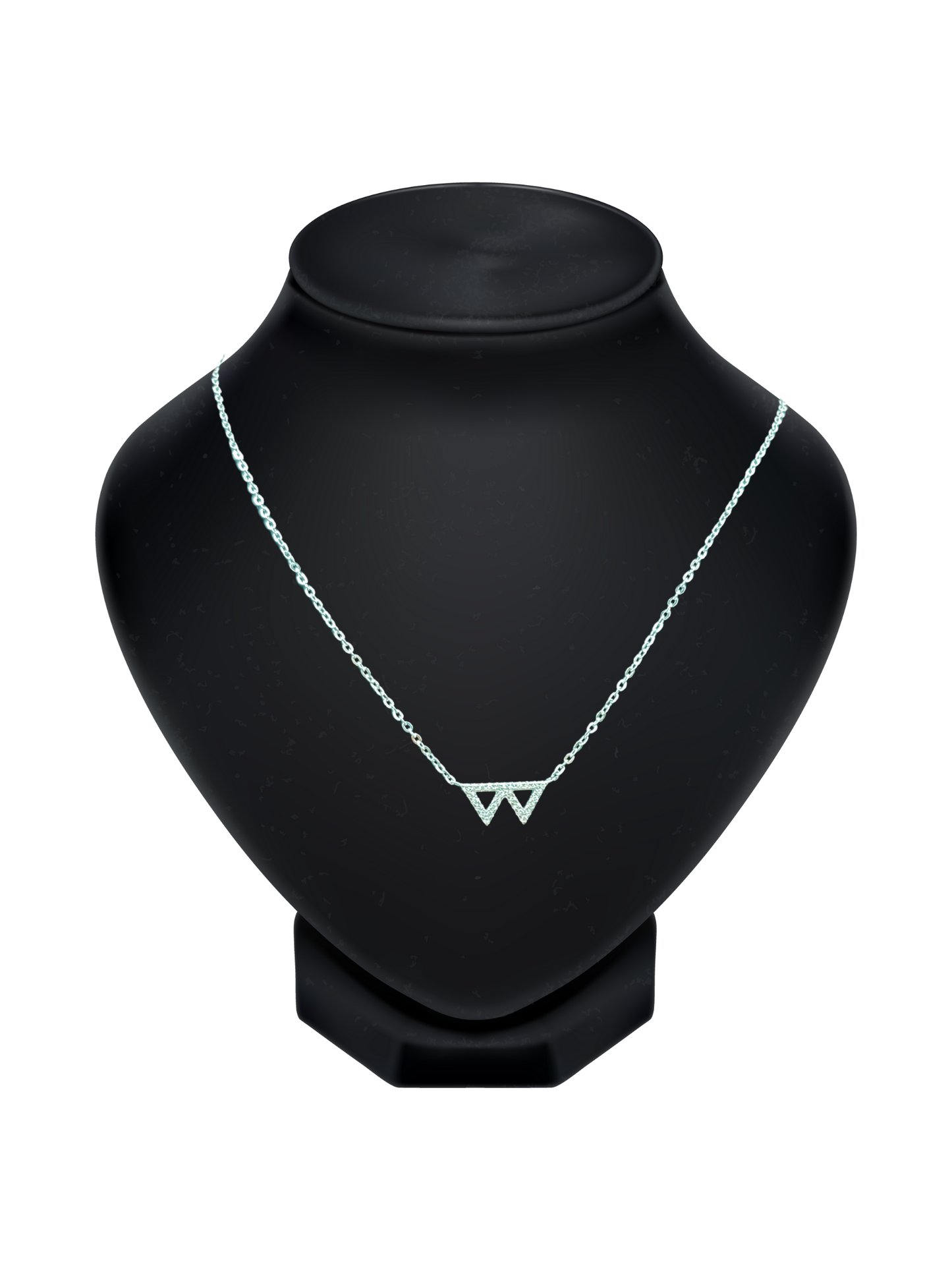 Sterling Silver Necklace with 2 inverted triangles