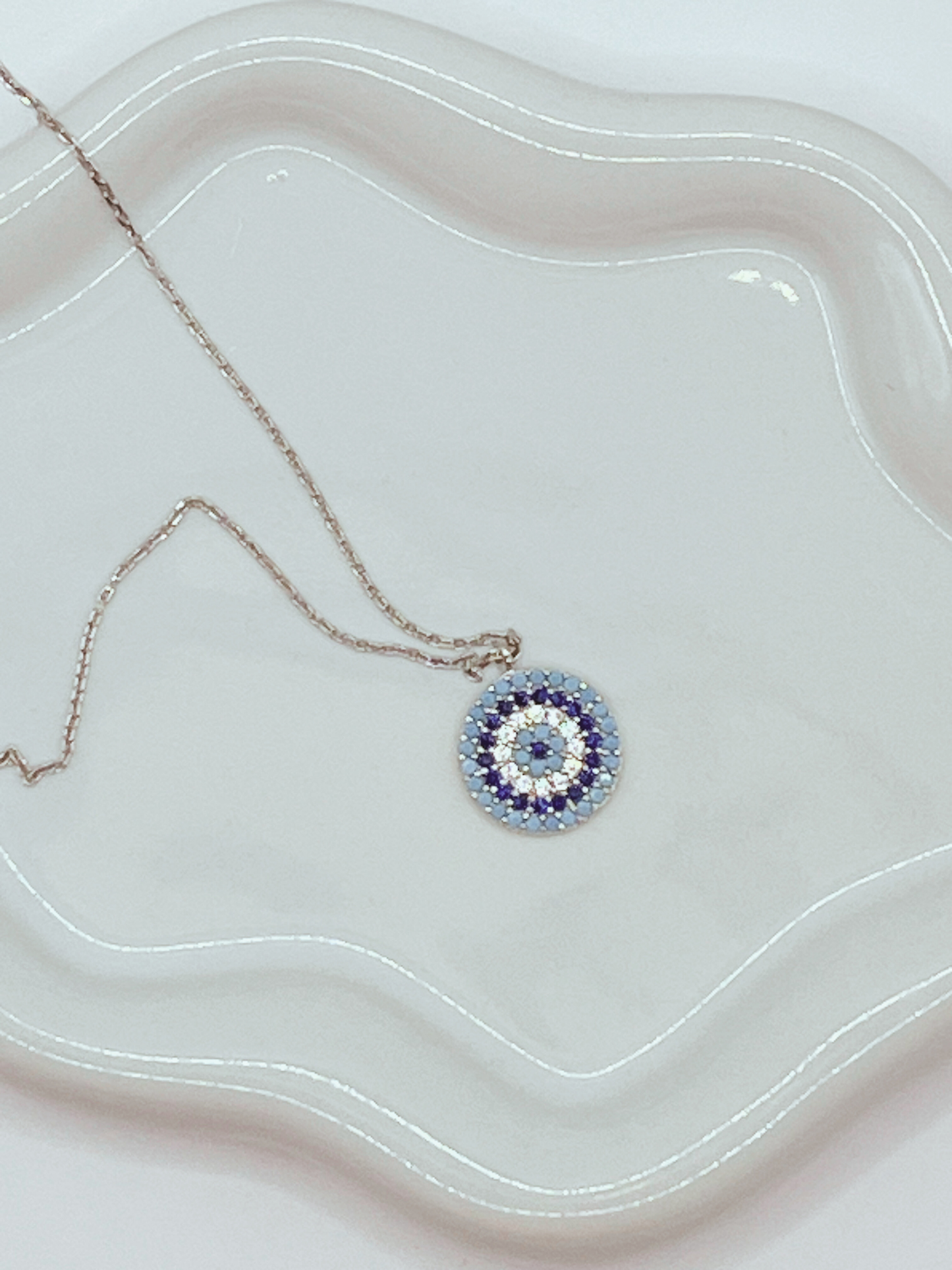 Sterling Silver with Large Evil Eye Pendant