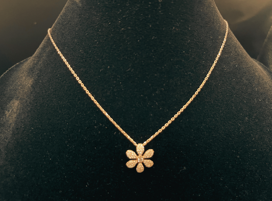 Rose Gold Necklace with Flower Pendant