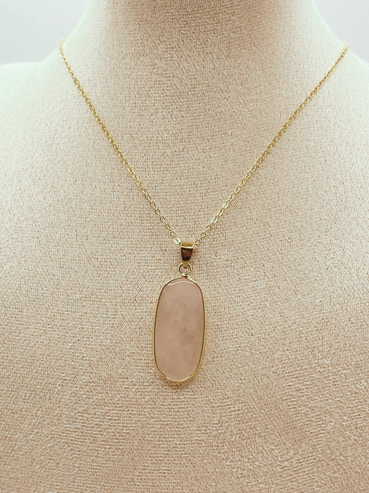 Oblong Crystal Necklace