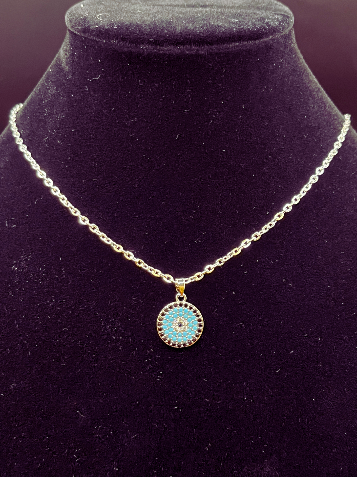 Light Blue Evil Eye Necklace