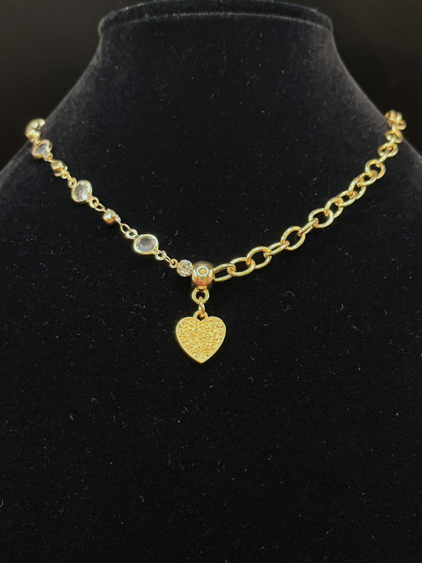 Split Necklace with Heart Pendant