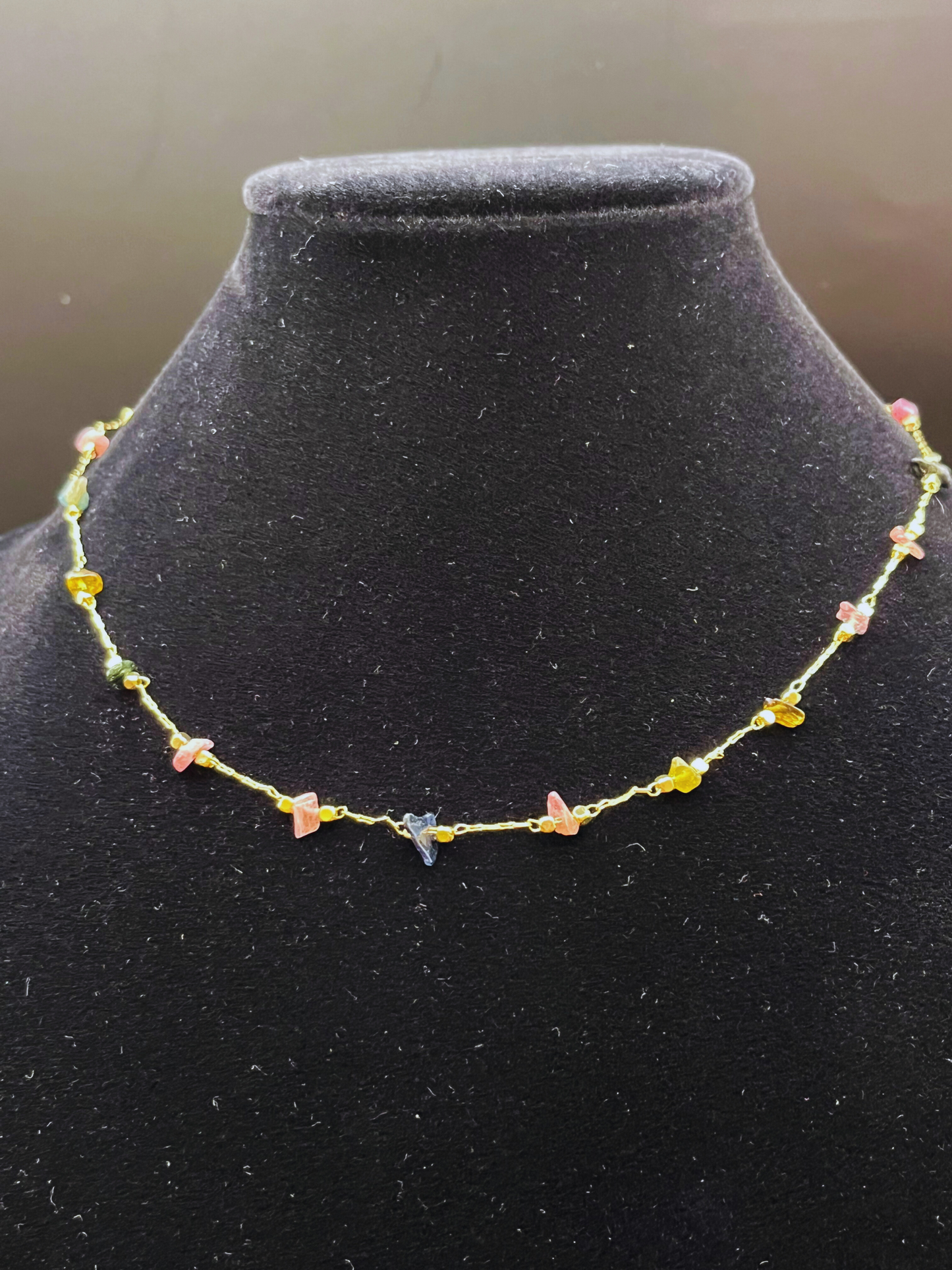 Colorful Stones Dainty Necklace