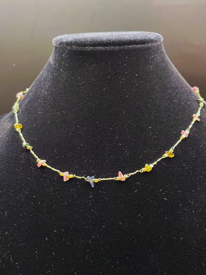 Colorful Stones Dainty Necklace