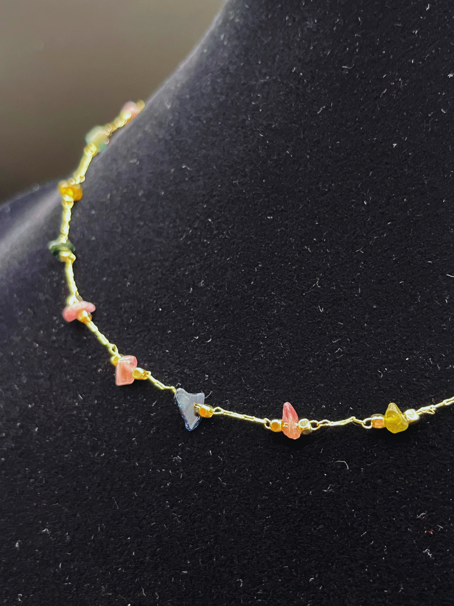 Colorful Stones Dainty Necklace