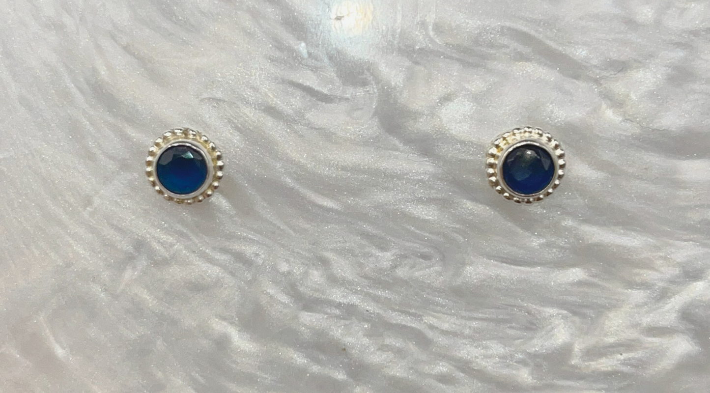 Sterling Silver Studs with Natural Stone
