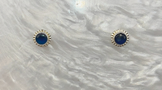 Sterling Silver Studs with Natural Stone