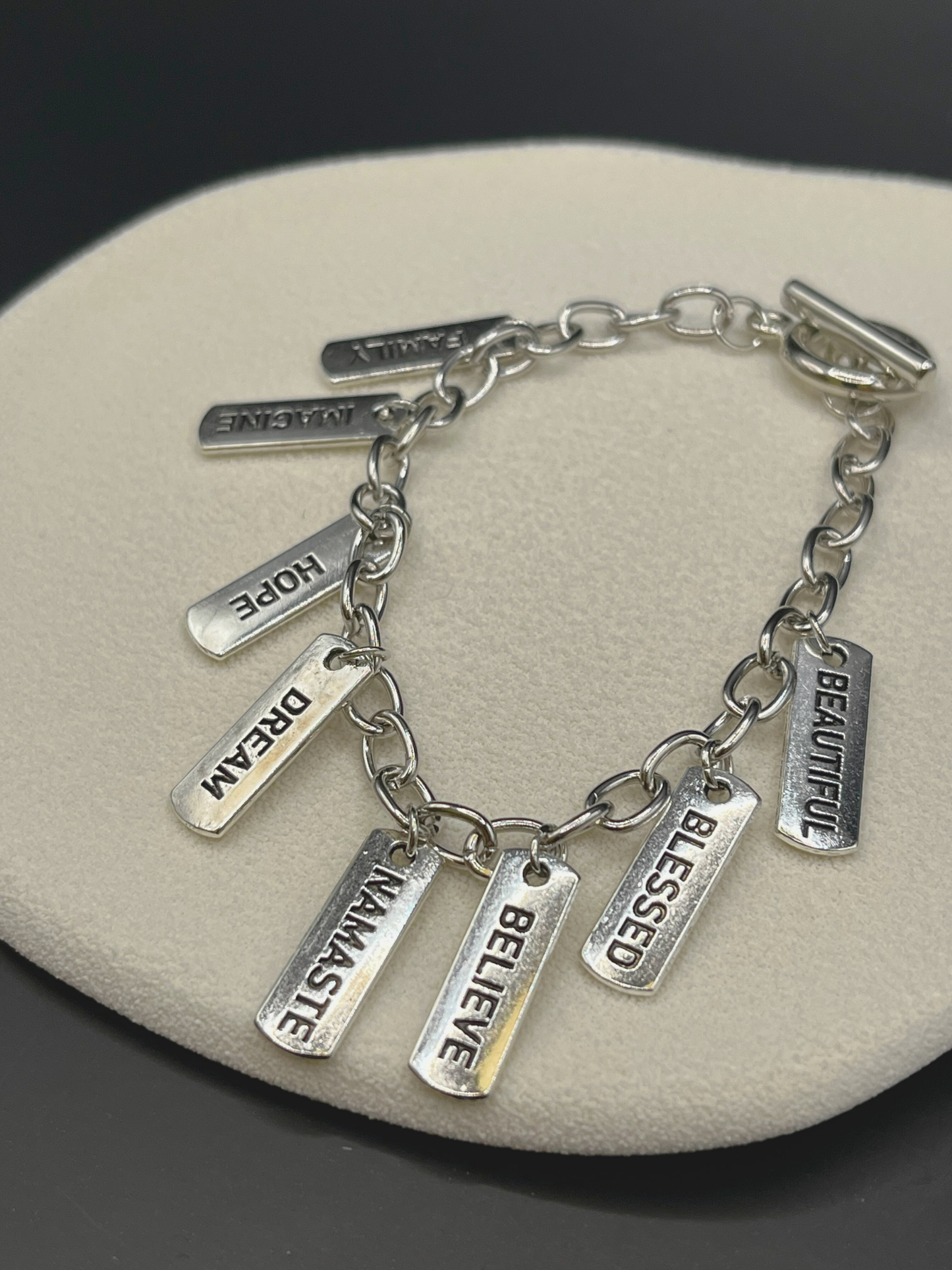 Positivity Rectangular Charm Bracelet