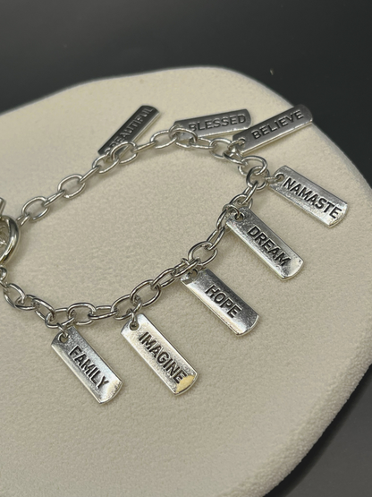 Positivity Rectangular Charm Bracelet