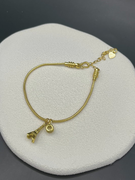 Eiffel Tower Dainty Charm Bracelet