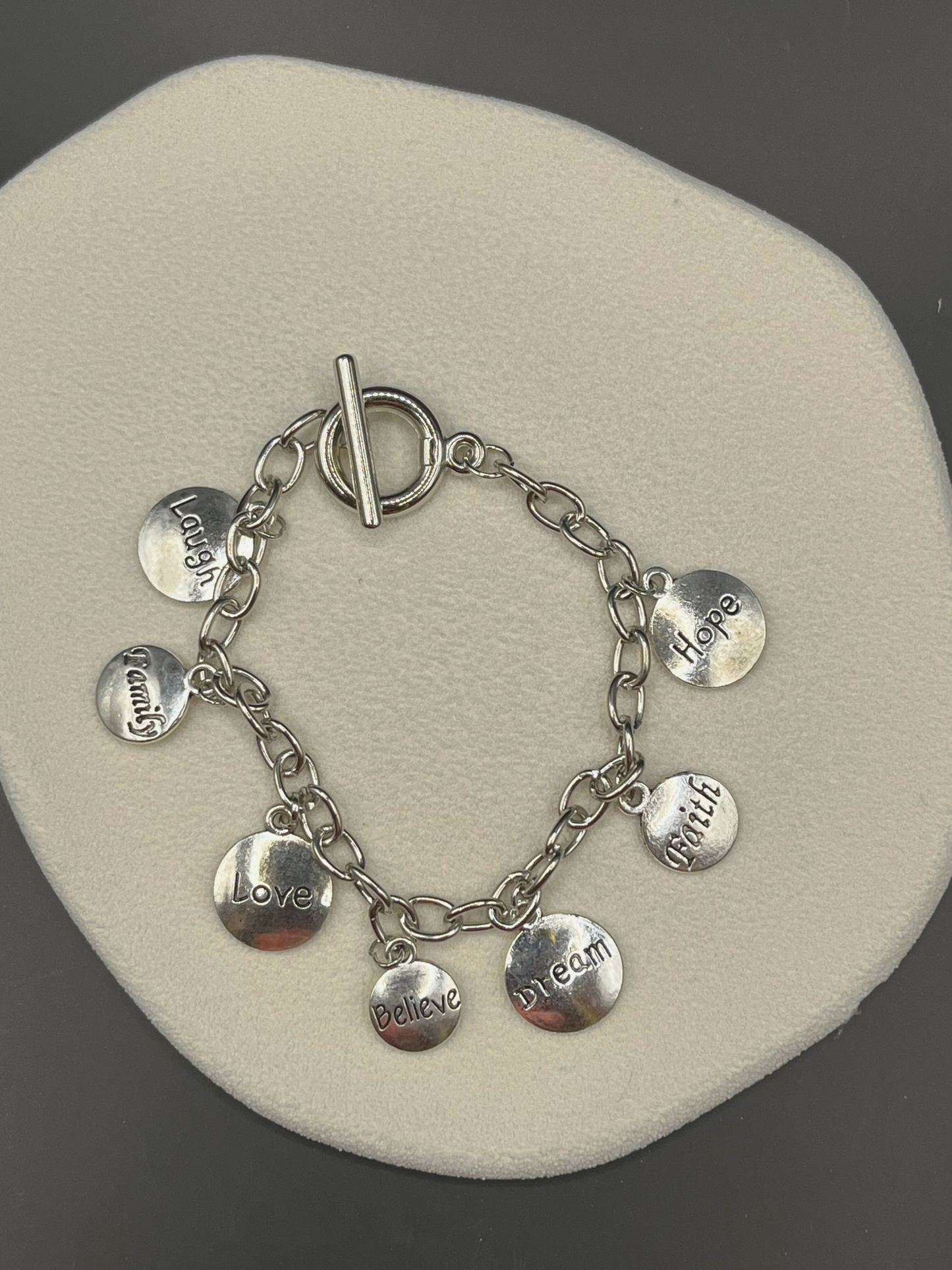 Positive Words Round Charm Bracelet