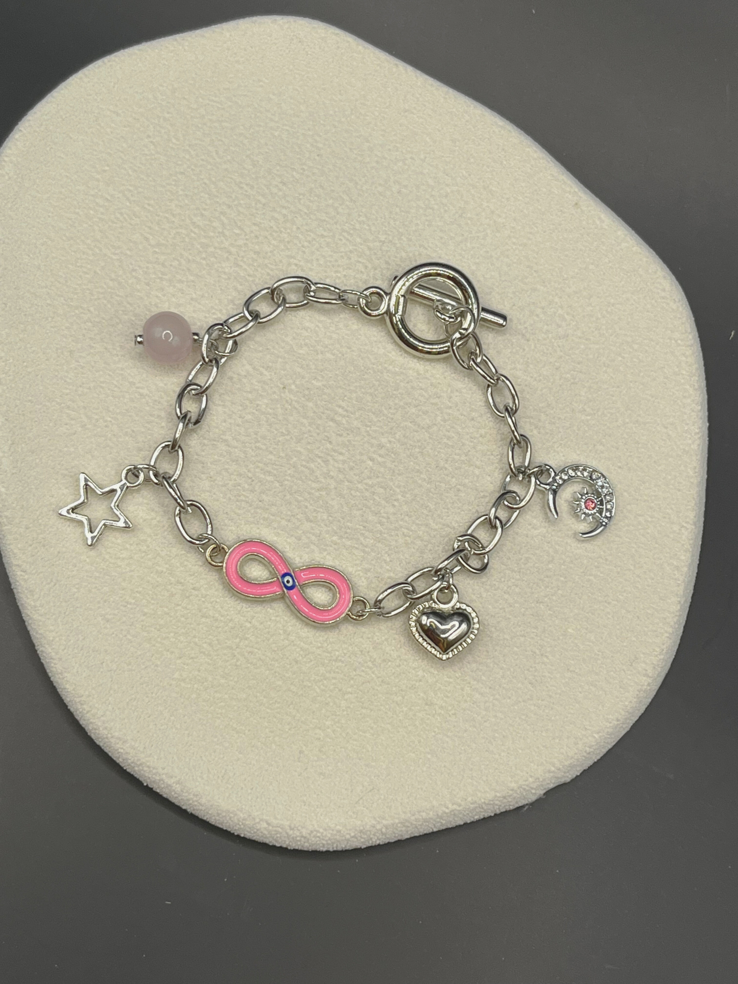 Pink Infinity Charm Bracelet