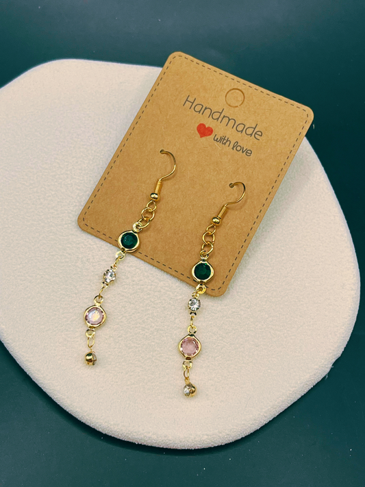 Golden Sparkles Earrings - Colorful