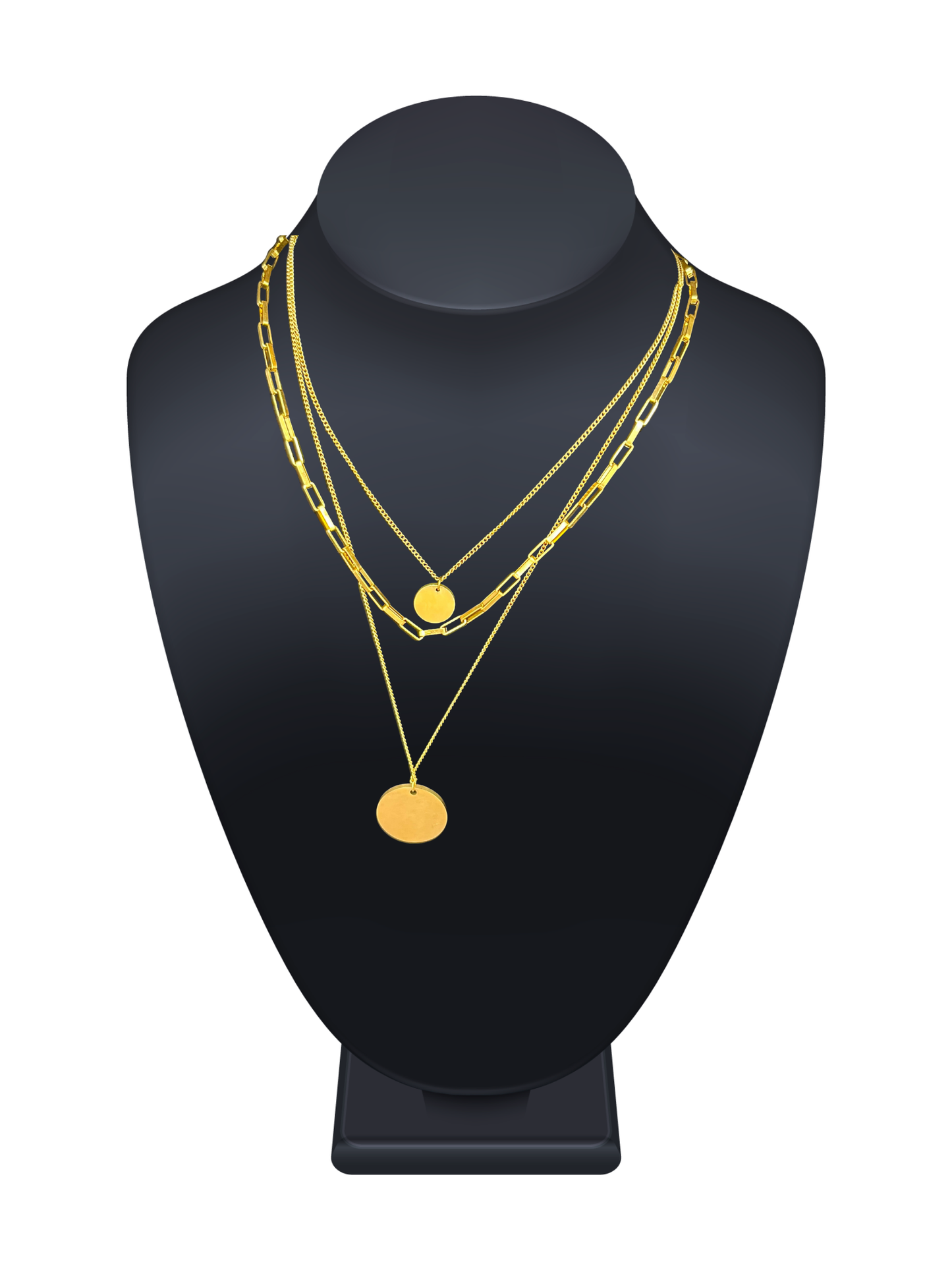 Golden Triple Stranded Necklace