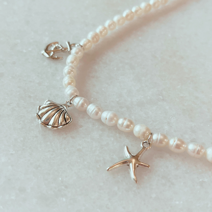 Fresh Water Pearl Necklace with Charms