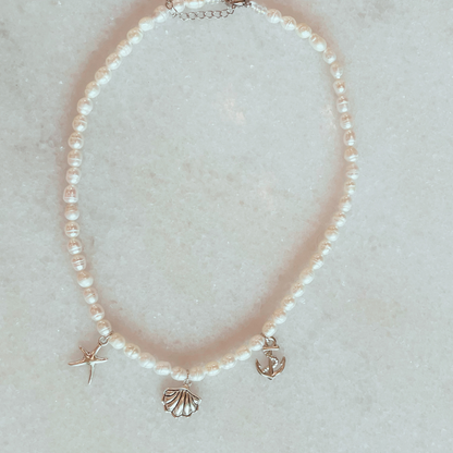 Fresh Water Pearl Necklace with Charms
