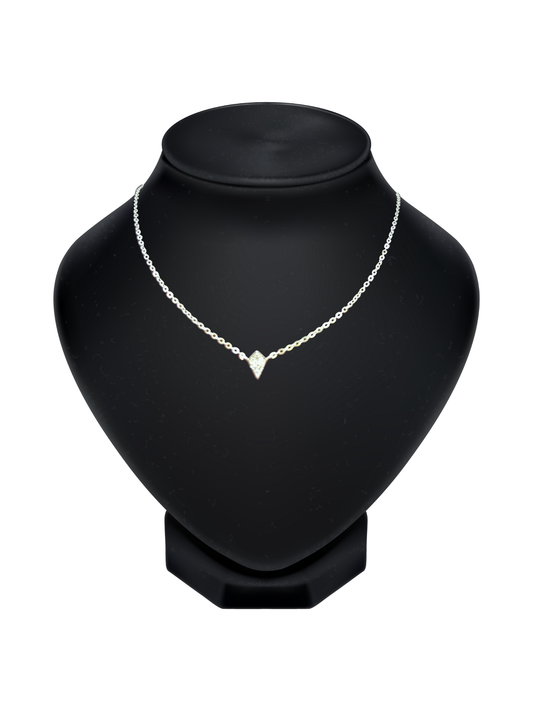 Sterling silver necklace with a diamond shape charm