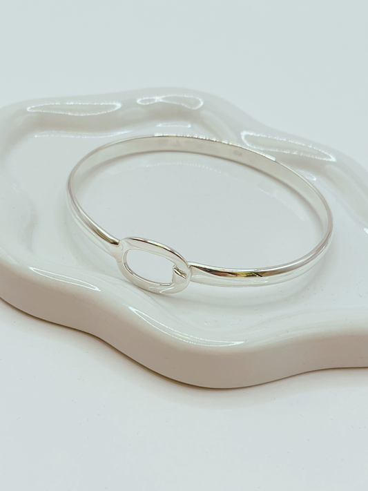 Sterling Silver Oval Cuff 60mm