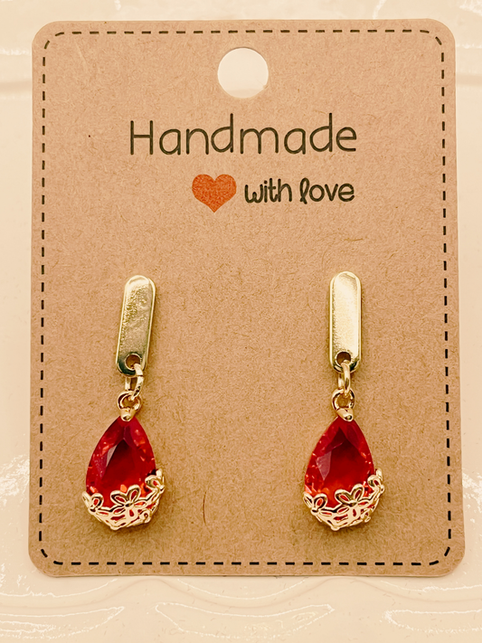 Red Teardrop Earrings
