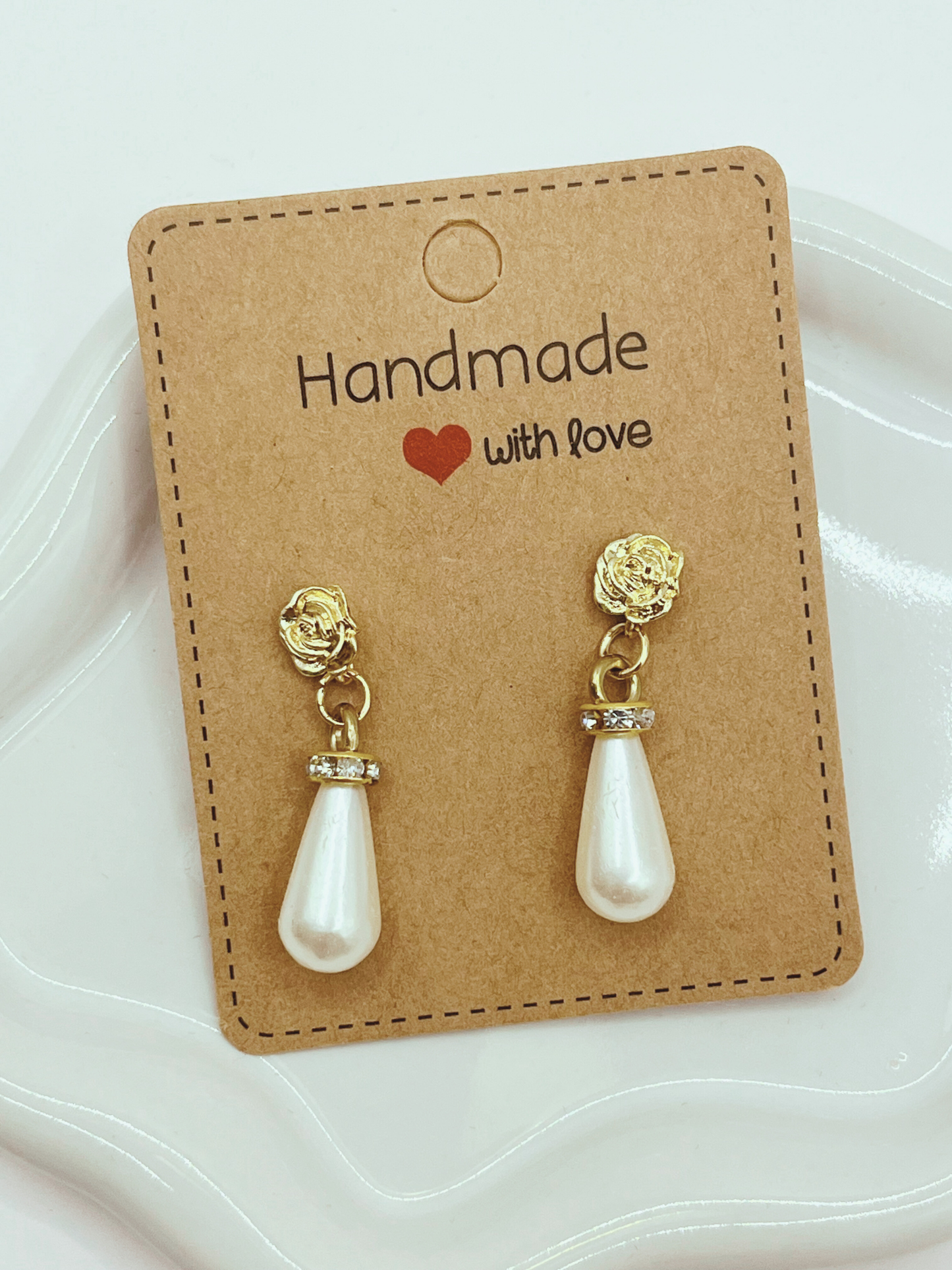 Pearly Teardrop Earrings