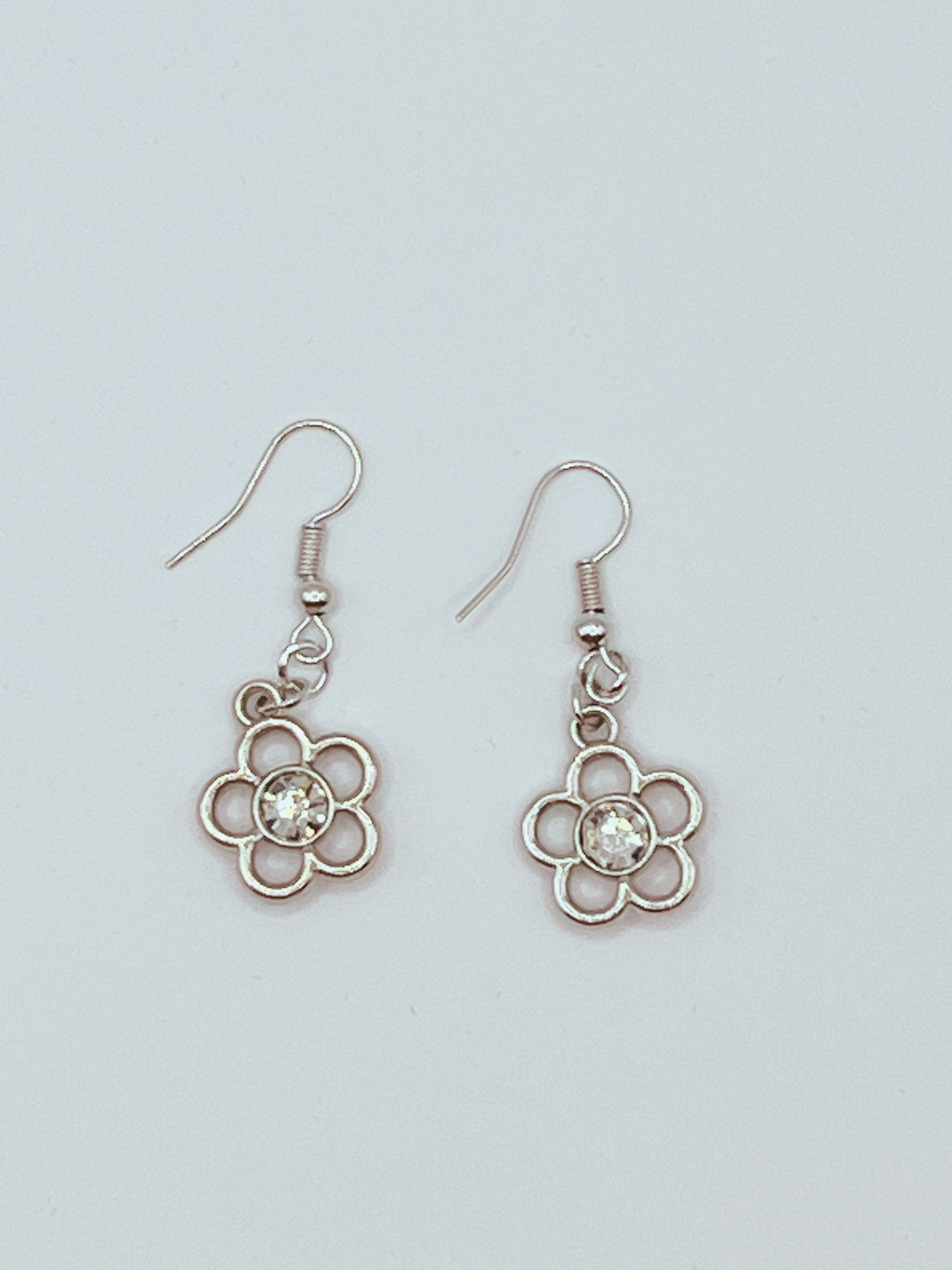 Silvery Flower Earrings