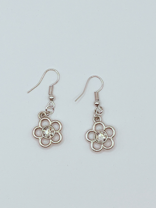 Silvery Flower Earrings