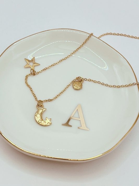 Golden Celestial Charm Necklace