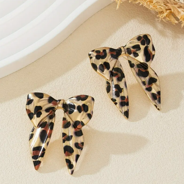 Leopard Bow Earrings