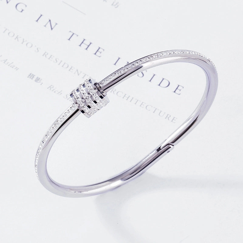18K Gold Plated Bangle with Zirconia