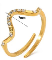18K Gold Plated Wave Ring