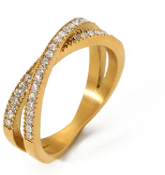 18K Gold Plated Overlapping Ring