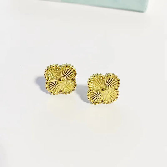 18K Gold Plated Clover Earrings