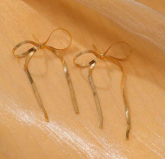 18K Gold Plated Bow Earrings
