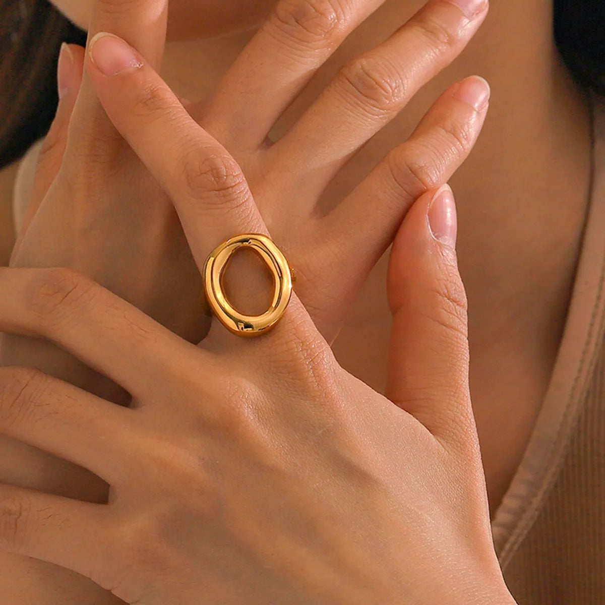 18K Gold Plated Geometric Ring