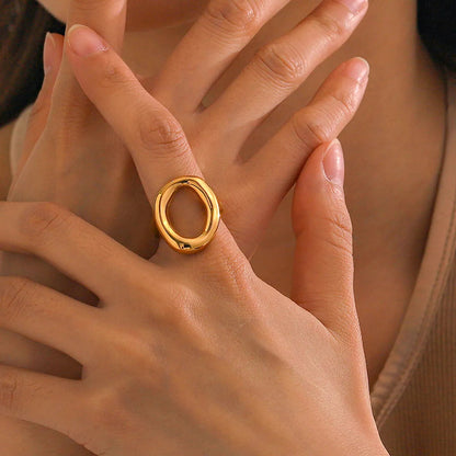 18K Gold Plated Geometric Ring